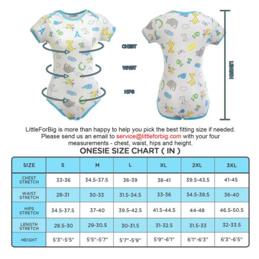 Giraffe and Zoo Animals Onesie Bodysuit - Littleforbig Adult Diapers ...