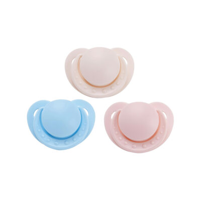 SmallShield Adult Sized Pacifier 3 Pack-Ivory,Blue,Pink