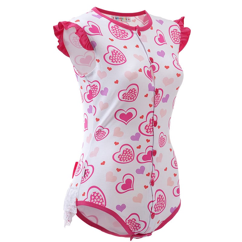 Princess Hearts Front Snap Onesie Bodysuit