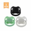 LB-P88-S302-2019 GEN-II Adult Sized Pacifier 3 Pack- Green Black White