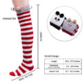 Cute Animal Coral Fleece Thigh High Socks 2 Pack- Pig Red & Panda Black