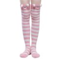 Cute Animal Coral Fleece Thigh High Socks 2 Pack- Sheep Pink & Panda Blue