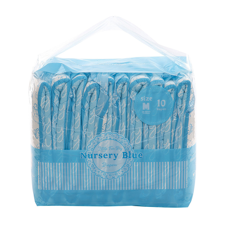 Nursery Blue Printed Adult Brief Diapers
