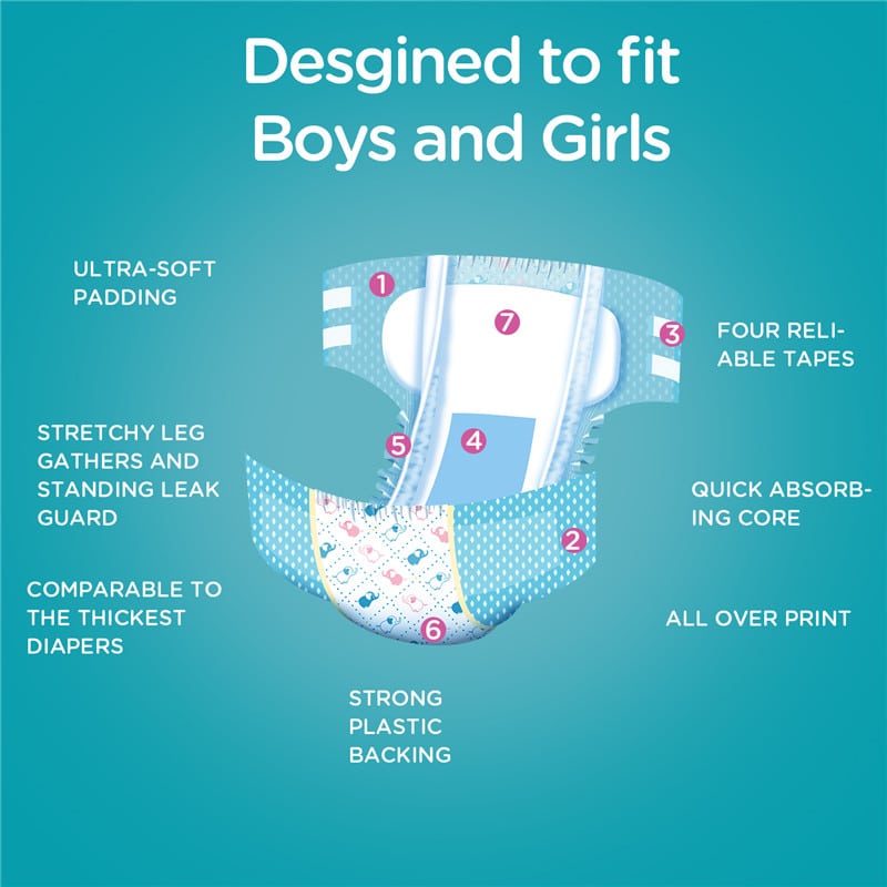 Little Trunks Printed Adult Brief Diapers