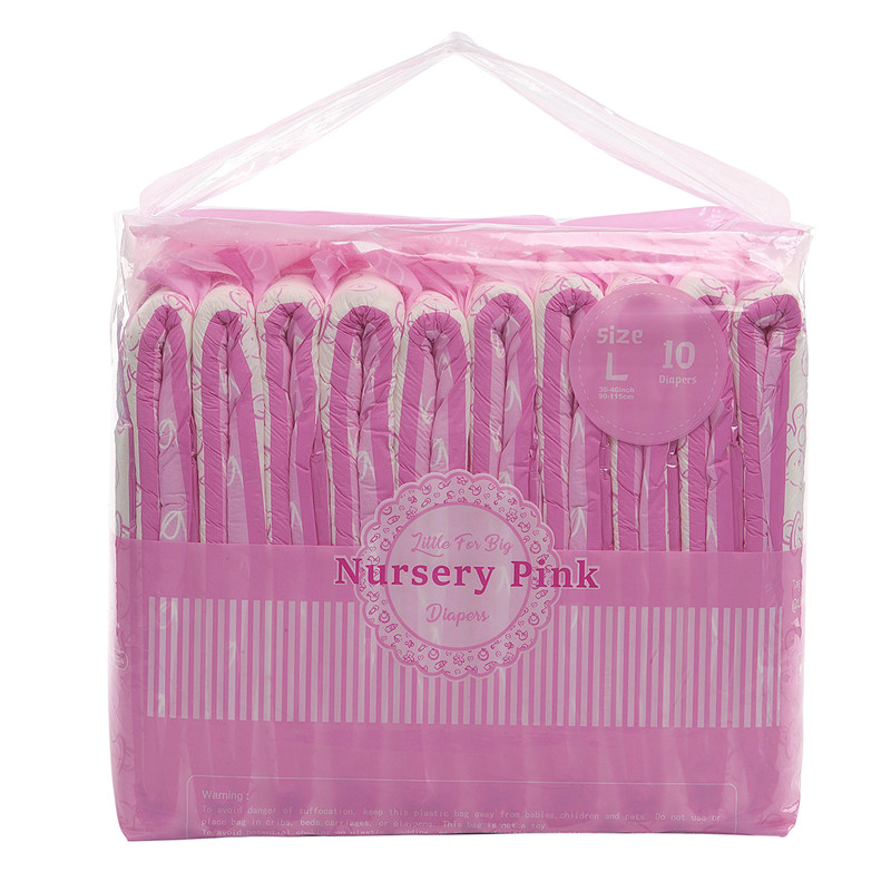 Nursery Pink Printed Adult Brief Diapers