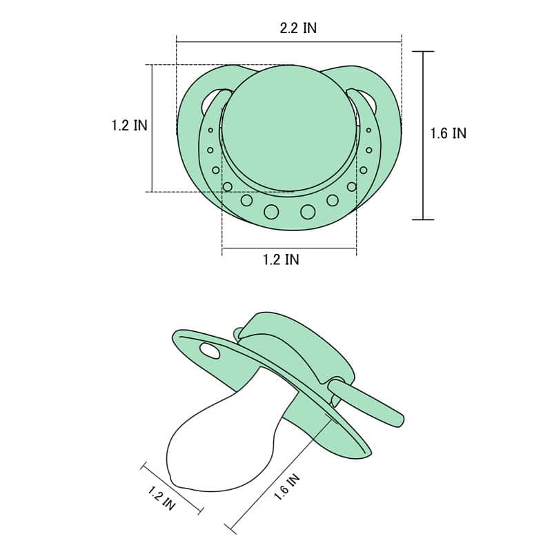 SmallShield Adult Sized Pacifier 3 Pack-Black, Green, Purple