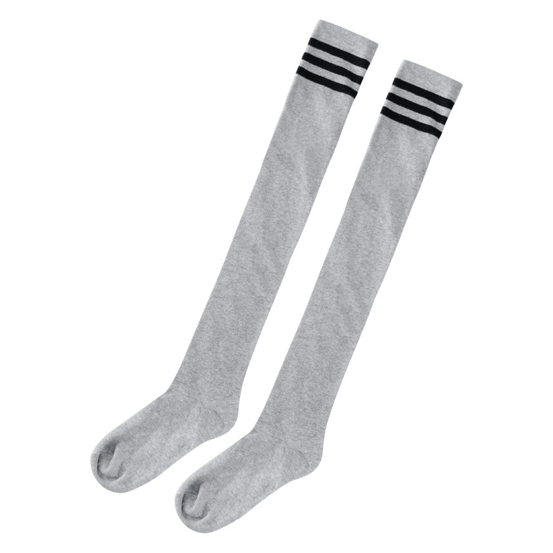 School Girl Knee High Socks- Grey & Black