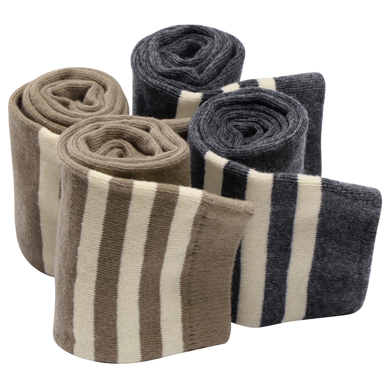 School Girl Knee High Socks- Darkgrey & Brown