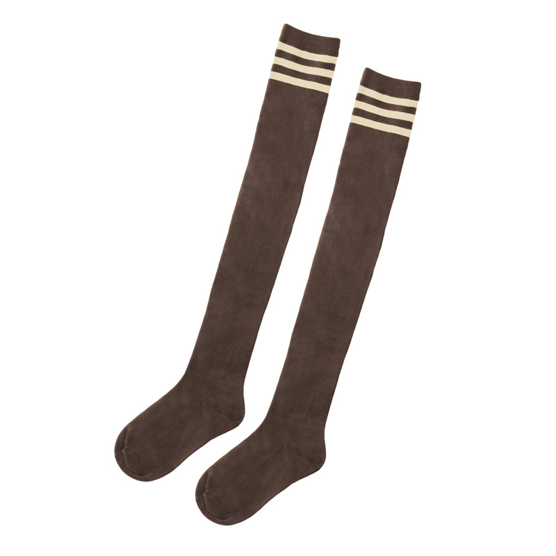 School Girl Knee High Socks- Red & Coffee