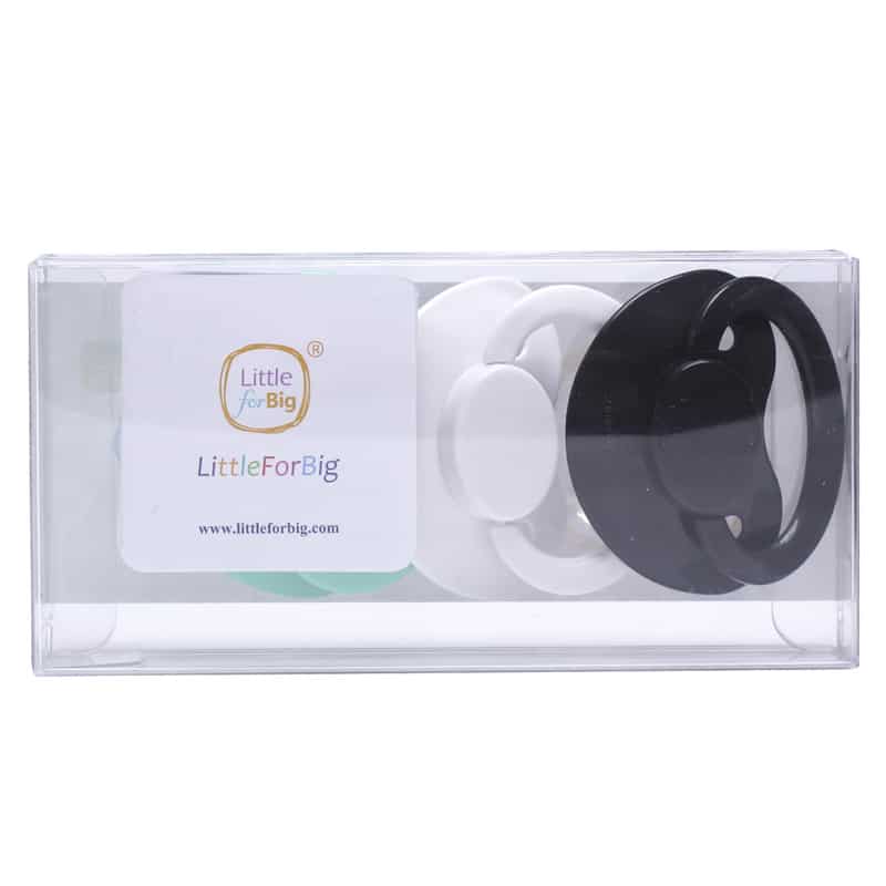 LB-P31-S302 (5) Generation 1 Adult Sized Pacifier 3 Pack-White, Green, Black