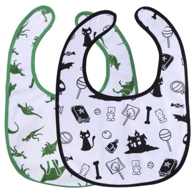 Green Dinosaurs & Halloween17 Bib Set