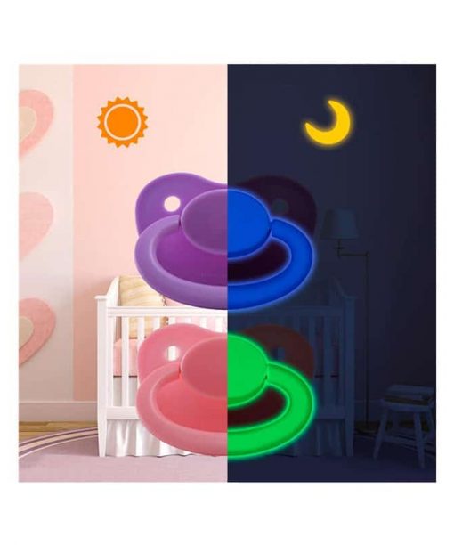 Night glow Adult Pacifier Pink and Purple Set