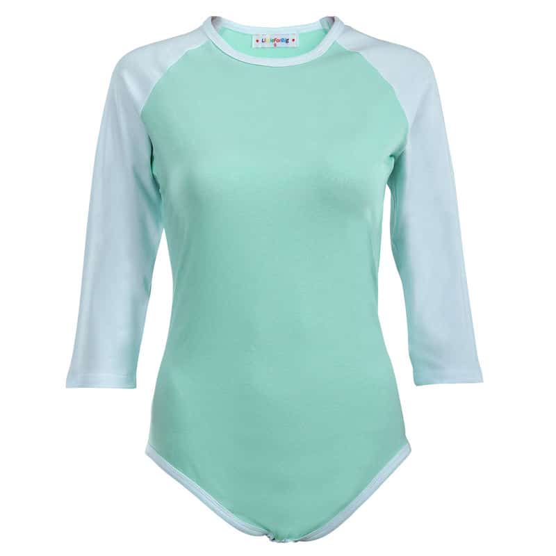 Baseball Reglan Sleeves Green Onesie Bodysuit