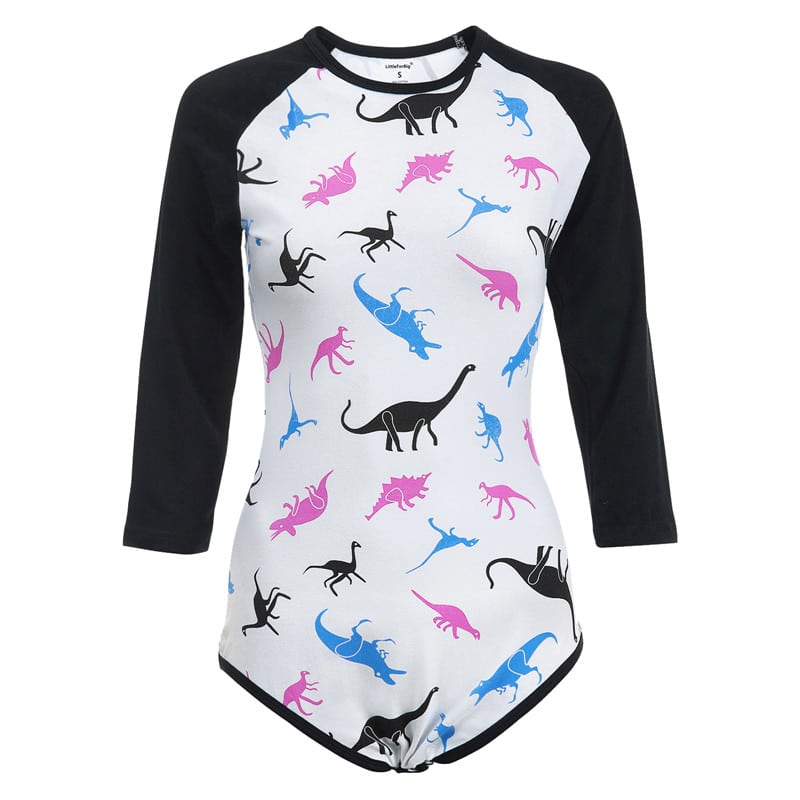 Dinosaurs Baseball Reglan Sleeves Onesie Bodysuit