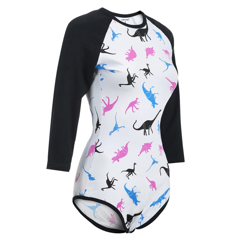 Dinosaurs Baseball Reglan Sleeves Onesie Bodysuit