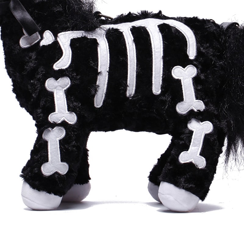 Littleforbig Uniskelly Skeleton Unicorn Stuffed Animal Plush Shoulder Bag Purse