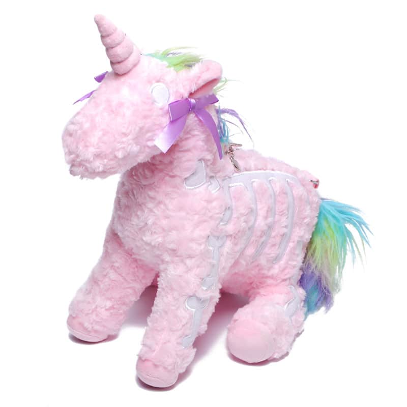 Littleforbig Uniskelly Skeleton Unicorn Stuffed Animal Plush Shoulder Bag Purse