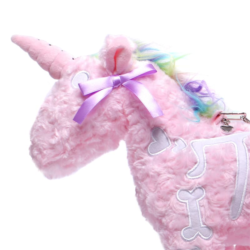 Littleforbig Uniskelly Skeleton Unicorn Stuffed Animal Plush Shoulder Bag Purse