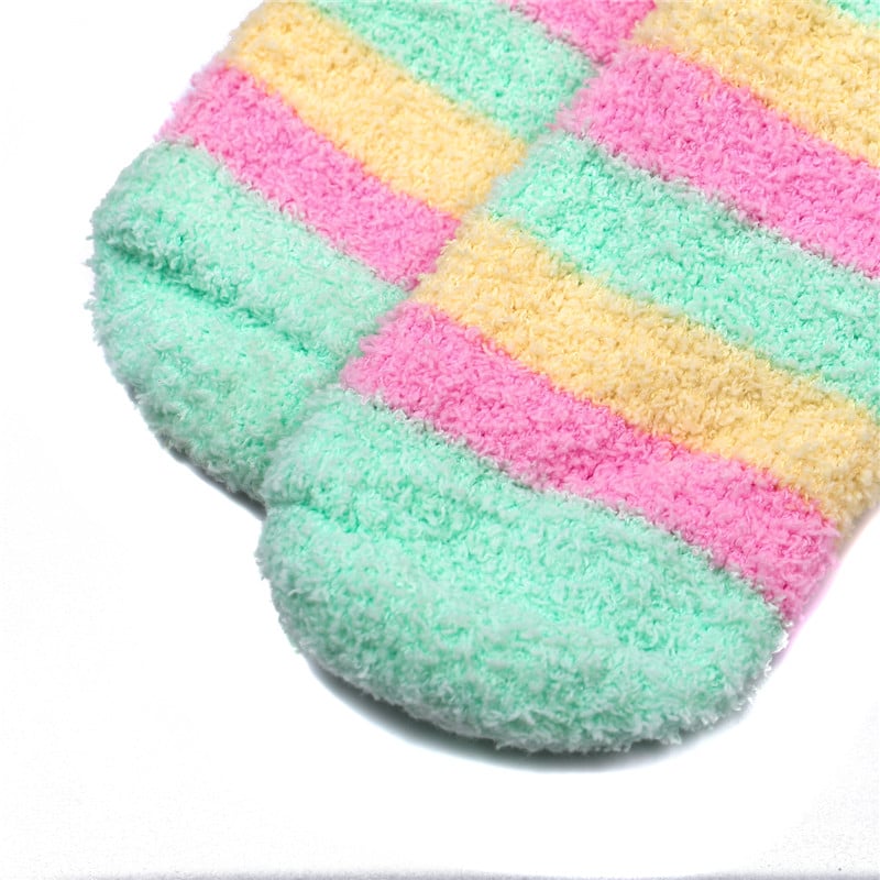 Coral Fleece Thigh High Socks 2 Pack- Ice Cream Set