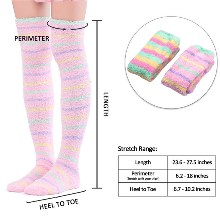 Coral Fleece Thigh High Socks 2 Pack- Ice Cream Set - LittleForBig Cute ...