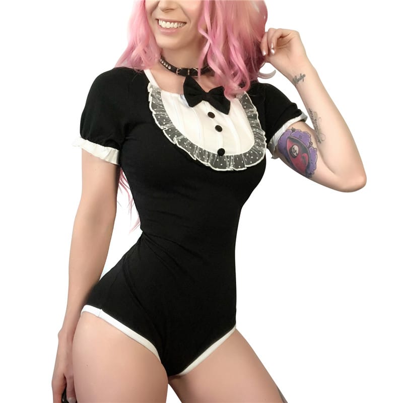 Wonderland Series Onesie Bodysuit Black LittleForBig Cute Sexy