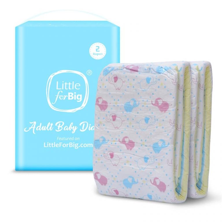 Nursery Pink Printed Adult Baby Diaper 2 Pieces - Littleforbig Cute 