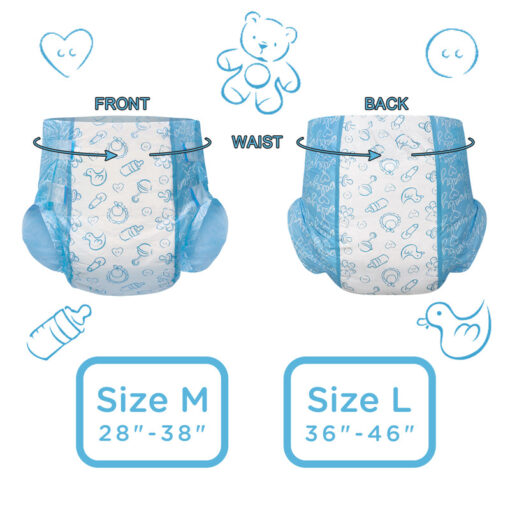 Nursery Blue Printed Adult Brief Diapers - LittleForBig Cute & Sexy ...