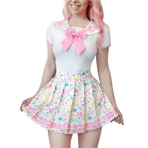 Cosplay Magical Girls Confetti Onesie Skirt Set