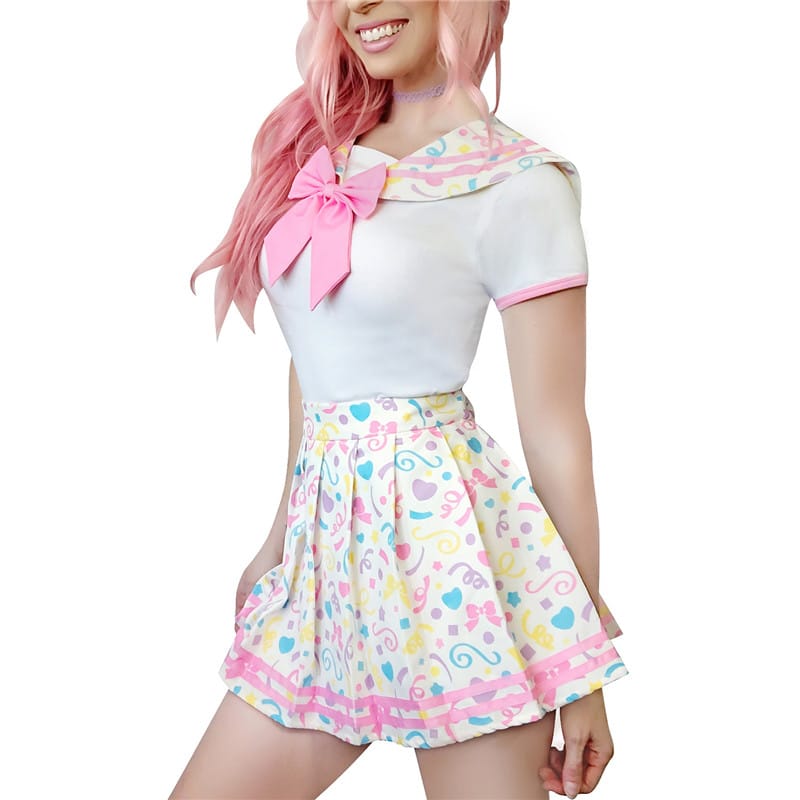 Cosplay Magical Girls Confetti Onesie Skirt Set