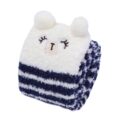 Cute Animal Coral Fleece Thigh High Socks 2 Pack-Bluewhite Bear & Blackwhite Cat