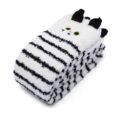 Cute Animal Coral Fleece Thigh High Socks 2 Pack-Bluewhite Bear & Blackwhite Cat