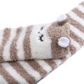 Cute Animal Coral Fleece Thigh High Socks 2 Pack- Owl & Colorful Bear
