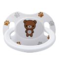 Teddy bear white & Fox Black Pacifier set