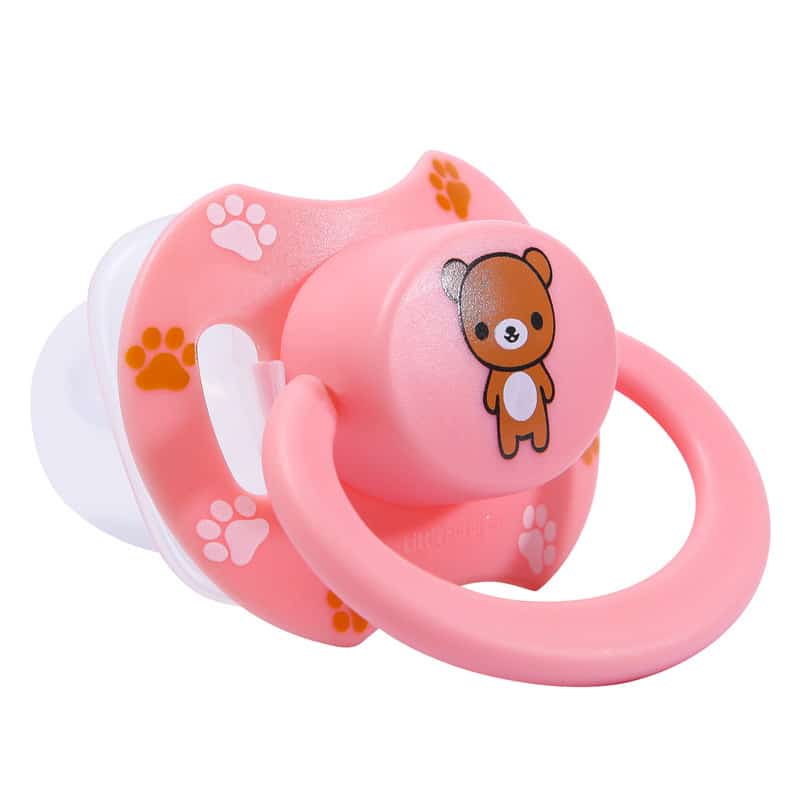 Teddy bear Pink & Fox Blue Pacifier set