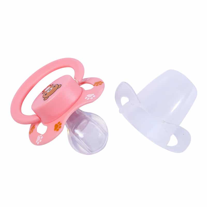 Teddy bear Pink & Fox Blue Pacifier set