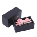 Prettybows Soft Lamb Leather Ankle Cuffs Set – Pink/White Leather & Golden Alloy