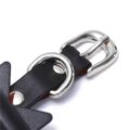 Prettybows Soft Lamb Leather Wrist Ankle Cuffs & Collar Leash Set – Black/Red Leather & Silver Alloy