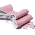 Prettybows Soft Lamb Leather Wrist Ankle Cuffs & Collar Leash Set – Pink/White Leather & Silver Alloy