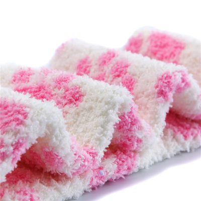 Cute Coral Fleece Thigh High Long Paws Patten Socks 2 Pairs-Pink Paws