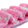 Cute Coral Fleece Thigh High Long Paws Patten Socks 2 Pairs-Pink Paws