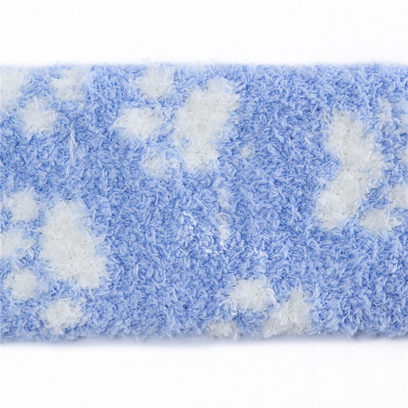 Cute Coral Fleece Thigh High Long Paws Patten Socks 2 Pairs-Blue Paws