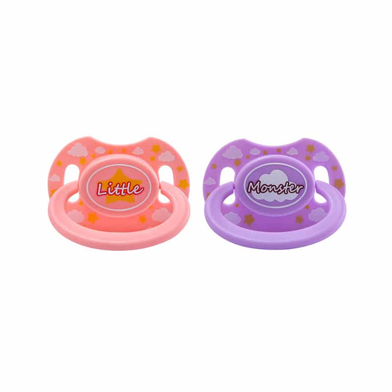 Pink Little & Lavender Monster Pacifier Set