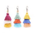 Colorful Boho Pom Pom Tassel Bag Charm Key Chain