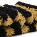 Cute Animal Coral Fleece Thigh High Long Striped Socks 2 Pairs-Brown Cat& Darkblue Bear