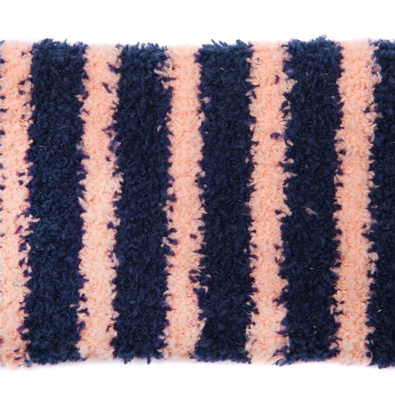 Cute Animal Coral Fleece Thigh High Long Striped Socks 2 Pairs-Brown Cat& Darkblue Bear