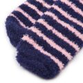 Cute Animal Coral Fleece Dotted/Striped Calf Socks 2 Pairs-Shy Sheep&Dark Blue Bear