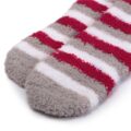 Cute Animal Coral Fleece Thigh High Long Striped Socks 2 Pairs-Red Stripe Bear&shy Sheep