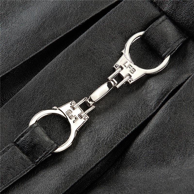 Troublemaker Pleated Faux Leather Skirt-Black