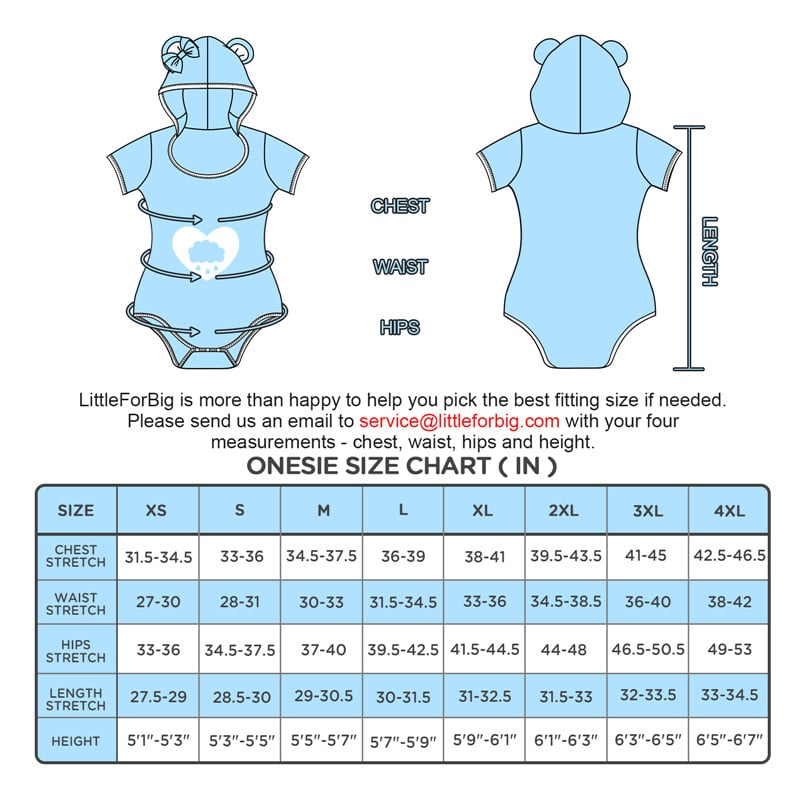 Teddy Bear Onesie Bodysuit Blue