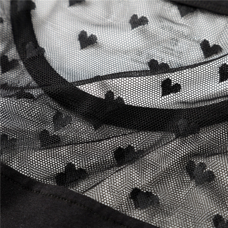 Candy Hearts mesh bodycon bodysuit Onesie